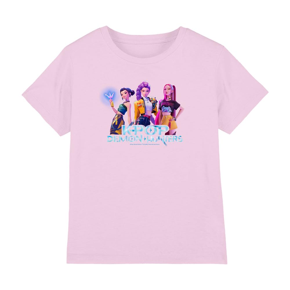 Kpop Demon Hunters - Huntrix Kpop Group Kids T Shirt, Light Pink, Small