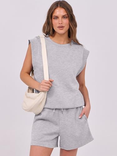 Image of ANRABESS Two Piece Sets for Women 2026 Summer Short Lounge Set Casual Beach Vacation Outfits Spring Sweatsuits Tracksuit
