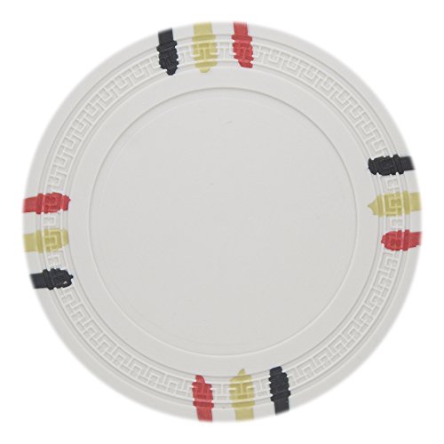 Claysmith Gaming 12 Stripe Poker Chips Heavyweight 13.5-Gram Clay Composite â€“ Pack of 50 (White)