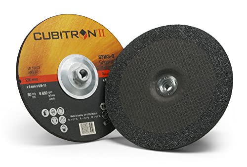 Cubitron Ii Depressed Center Grinding Wheel - Type 27 Premium Metal Grinding Wheel - Quick Change Threaded Hub - For Angle Grinders - 9' X .25' X 5/8-11 Thread - 87153 #TOP15