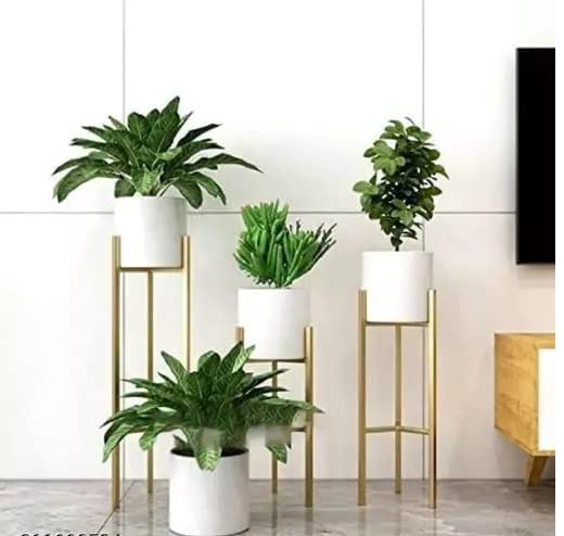 Ishaqui Metal Planter Stand and Pot for Indoor and Outdoor White Set of 3 Planter Stand Perfect for Living Room, Bedroom, Hall, Hotel, Garden Decoration Size:30,25,15 Inch. (B0CTN292WK) Amazon Price History, Amazon Price Tracker