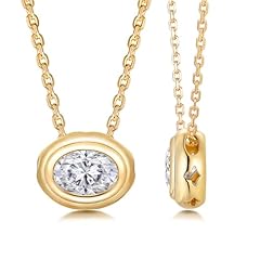 Moissanite - Oval - Yellow Gold