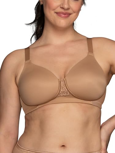 Vanity Fair Women's Full Figure Beauty Back Smoothing Bra, 4 Way Stretch Fabric, Lightly Lined Cups Up to H, Opaque, Wirefree-Totally Tan, 36C