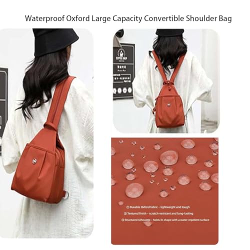 Attimeperiod Waterproof 2-Way Commuter Bag, 3 in 1 Multifunctional Double Zipper Large Capacity ConvertibleBag2