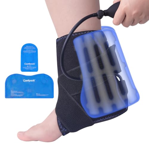 Comfpack Ankle Ice Pack Wrap with 2 Cold Packs