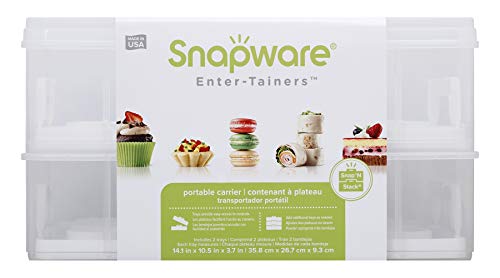 Snapware Snap 'N Stack Portable Storage Carrier With Lid For Desserts, Bpa-Free Cupcake Containers, Cake Carrier With Stackable Trays, Microwave, Freezer And Dishwasher Safe #TOP1