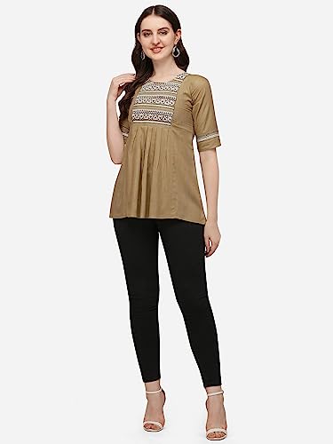 Image of Riva Enterprise Rayon Fabric with Embroidery Stitched Top