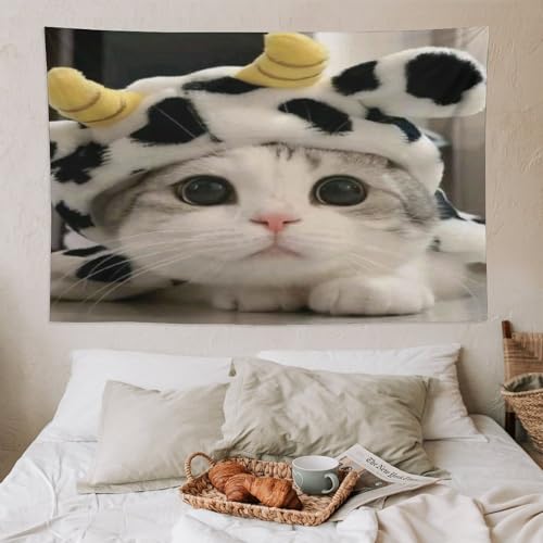 Tapisserie chat mignon décoration murale salon grand format 150x230 - 6