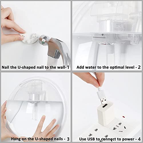 Outgeek Wall Mounted Aquarium Tank: 1-Gallon Betta Fish Bowl Hanging Aquariums Clear Acrylic Bubble Tanks - Portable Plastic Fishtank Waterfall For Home Garden Office #TOP4