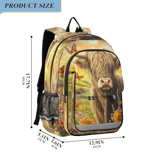 Sac à dos ordinateur vache Highland pour collège et lycée - 4