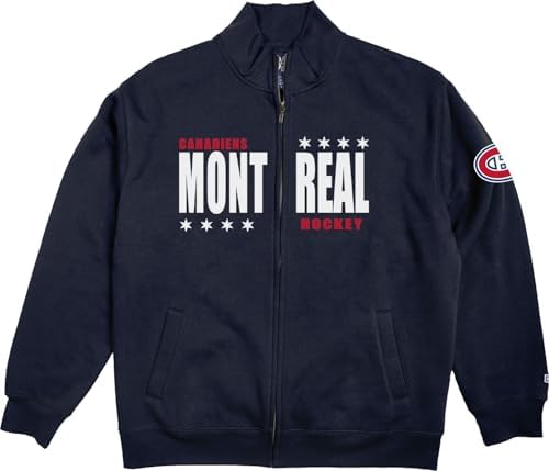 Blue 84 Montreal Canadiens NHL Officially Licensed Full Zip Sweatshirt Felt Embr