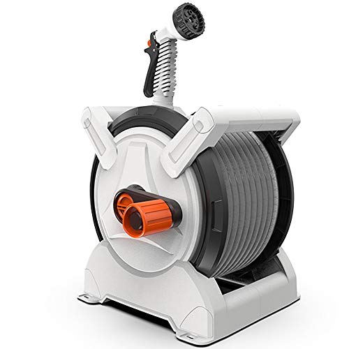 Hose Hanger Hose Reel Super Heavy Duty Hybrid Hose Super Long Water Pipe Suitable For Watering Flowers Car Washing Garden Hose Reel (Color : Gray, Size : 15m)