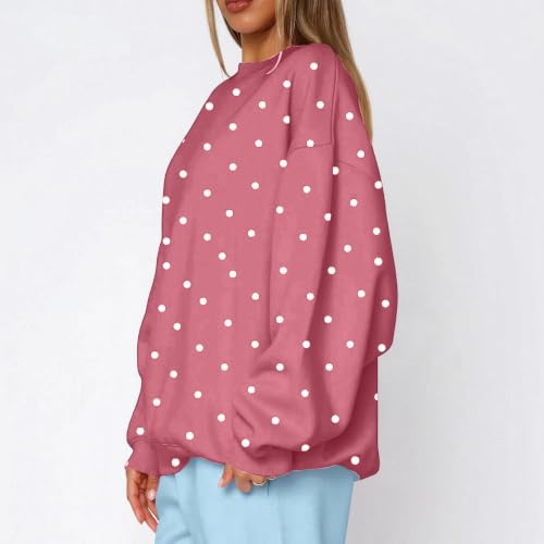 Oversized Crew Neck Sweatshirts Women Long Sleeve Fleece Comfort Tops 2026 - image 7