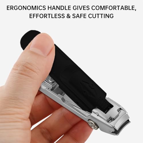 Image of Ritmo Nail Cutter for Men Toe Nail Cutter for Thick Nails Cutting Clipper Trimmer for Women Wide Opening Sharp Saw Stainless Steel Large Nail Clipper Curved Blade Silver Black (Black & Silver)