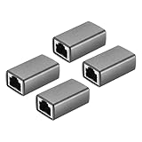 QUARKZMAN 4 Stück RJ45 Ethernet Kupplung Ethernet Kupplung Female To Female Inline Cat7 Cat6 Cat5e Cat5 Verlängerungskabel Adapter Silber