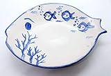  Piatto Pesce Linea Mare Ceramica Realizzato e Dipinto a mano Le Ceramiche del Castello Nina Palomba Made in Italy Dimensioni 24 x 19 centimetri Garantito per Alimenti