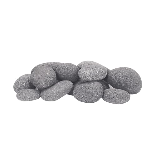 ALEKO Oval Volcanic Sauna Rocks | Heat-Retaining Stones for Electric and Wood-Burning Sauna Heaters | Smooth Oval Shape | Durable and Steam-Enhancing