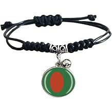 Bangladesh Flag Braided Bracelet Adjustable Nylon Chain Crystal Wristband Souvenir,Fashion Handmade Bracelet for Man & Woman Special Day's Gift