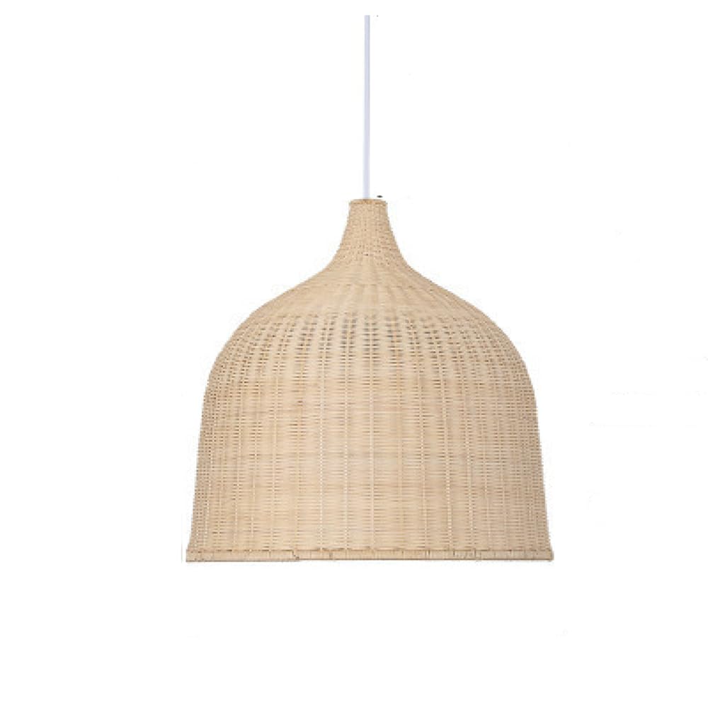 CHUNGYANG Pastoral Bamboo Rattan Pendant Light Southeast Asian Rattan Chandelier Light Fixture for Restaurant Retro Bamboo Wicker Lampshade Hanging Lamp for Kitchen Island Dining Room Entryway Foyer