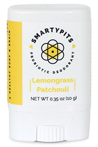 SmartyPits - Natural/Aluminum Free Prebiotic Deodorant (Baking Soda Free, Travel-Size) (Lemongrass Patchouli)