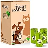 PET N PET Bolsa compostable para excrementos de perros, 120 bolsas de verduras para perros, bolsas para excrementos duraderas, gruesas y a prueba de fugas para perros