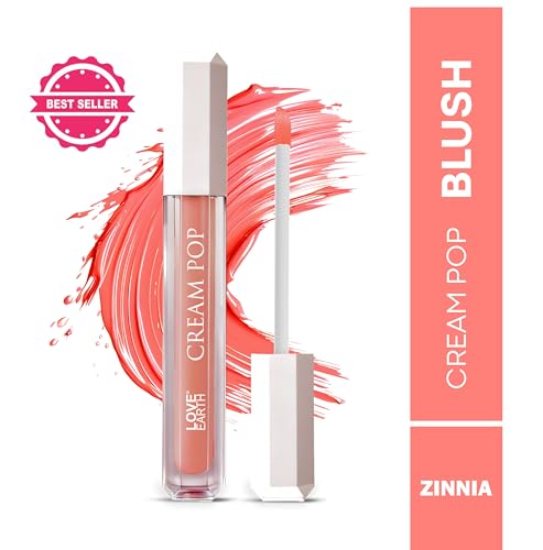 Image of Love Earth Cream Pop Blush - Zinnia| Hyaluronic Acid | Smooth, Lightweight, Long-Lasting | Dewy Finish, Easily Blendable| Everyday Natural Glow | Suitable for All Skin Types -2ML