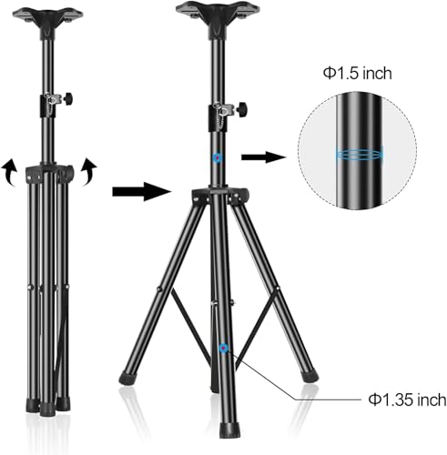 Image of KH DJ PA Speaker Stand Heavy Duty Tripod Studio Monitor Stand with Adjustable Height | Universal Mount for Speakers | Stable & Portable | Ideal for PA Systems, DJs, Events, Stage, Studio