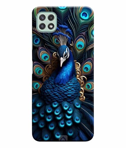 Image of Printed Hard Back Case Cover & Compatible for Samsung Galaxy A22 5G | Peacock Vector Art (Multicolor) - D1206