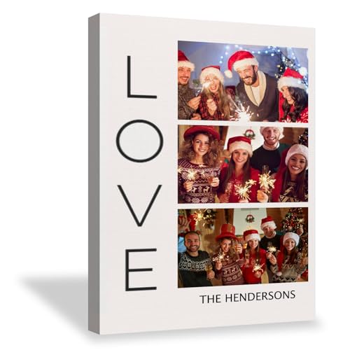 Lousrion Custom 3 Photo Canvas Print with your caption turns