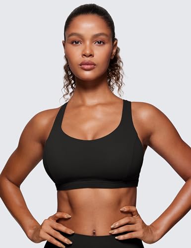 CRZ YOGA Strappy V Neck Sports Bras for Women - Criss Cross Back Wireless Padded Workout Yoga Bra2