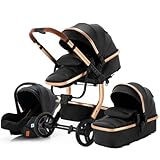 kinderwagen lederoptik 【3D-Stoßdämpfung und zwei Stoßdämpfer】 Puffern Sie effektiv externe Stöße und verhindern Sie Gehirnerschütterungen durch den ausgestatteten unabhängigen stoßdämpfenden Rahmen.