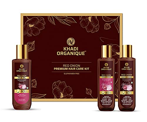 Image of Khadi Organique Red Onion Premium Hair Care Kit (SLS & PARABEN FREE) - 300Ml