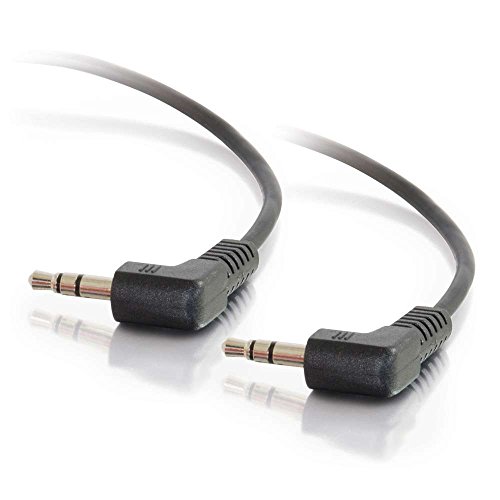 Cable de extensión audio 3.5mm ángulo recto macho a macho 1.5 pies miniatura 1