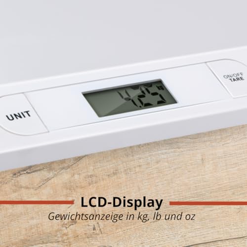 Grundig Babywaage Digital - Waage Max. 20 Kg - Personenwaage mit LED Anzeige - Baby Waage mit Tarafunktion und Display - Inkl. Batterien - Weiß