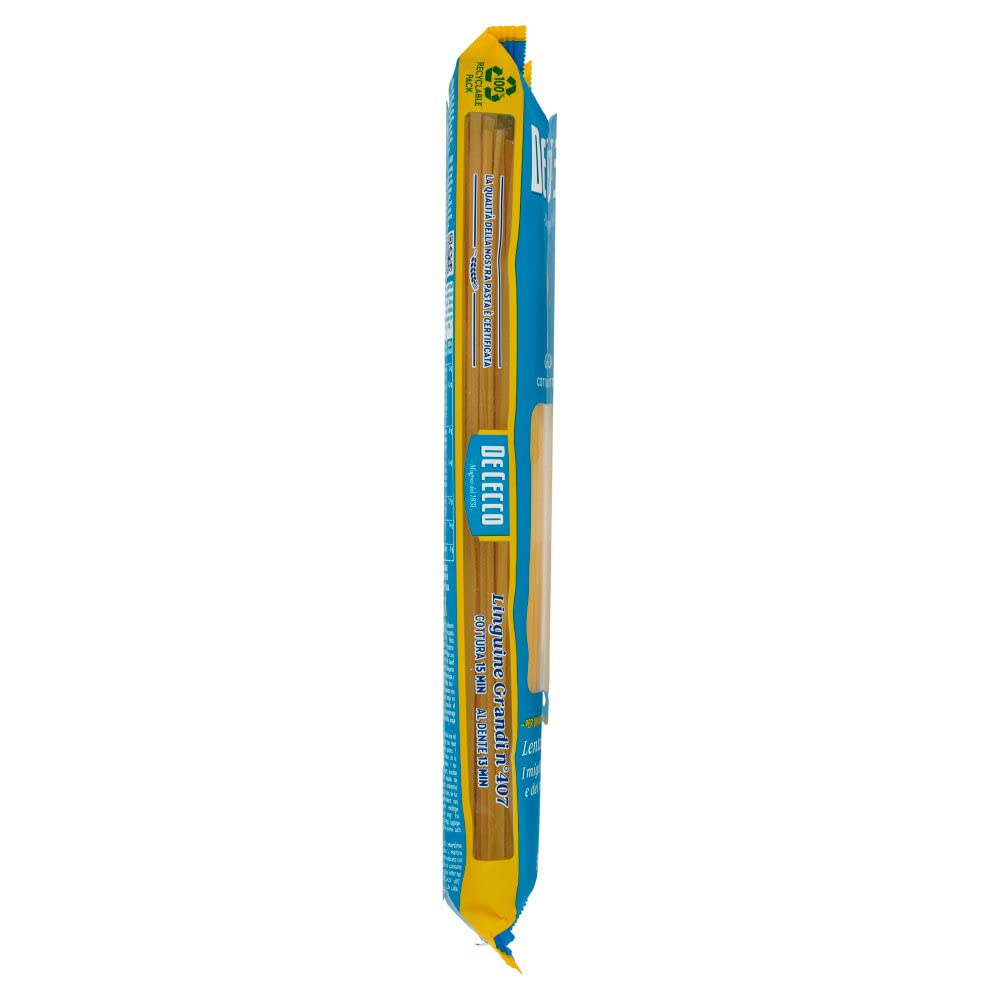Italian Gourmet Pasta Linguine grandi n. 407 Nudeln 24 x 500g | Aus Hartweizengrieß, trafilata ruvida, formato lungo per sughi di mare e, Gesamtnettogewicht 12 kg + Kostenlos Polpa 400g