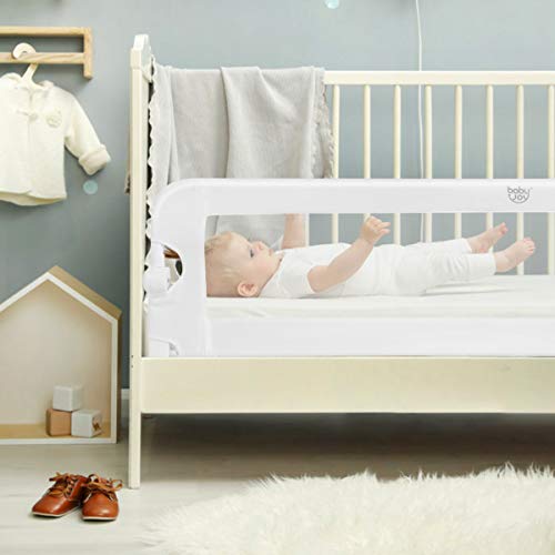 Baby Joy Double Sided Bed Rail Guard, 2 Pack, Extra Long, Swing Down For Convertible Crib, Folding Baby Safety Bedrail For Kids Twin Full Size Queen King Mattress, Rails For Toddlers (White, 59-Inch) #TOP7