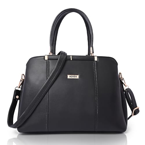 Image of ADISA two tone handbag 3 compartments shoulder bag for women and girls with sling belt (AD4084)