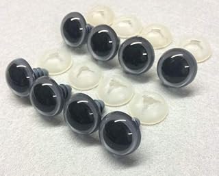 celloexpress Pack of 4 Pairs - Smokey Grey Eyes with Plastic Backs - 21mm - Safety Eyes for Soft Toy or Teddy Bear Making