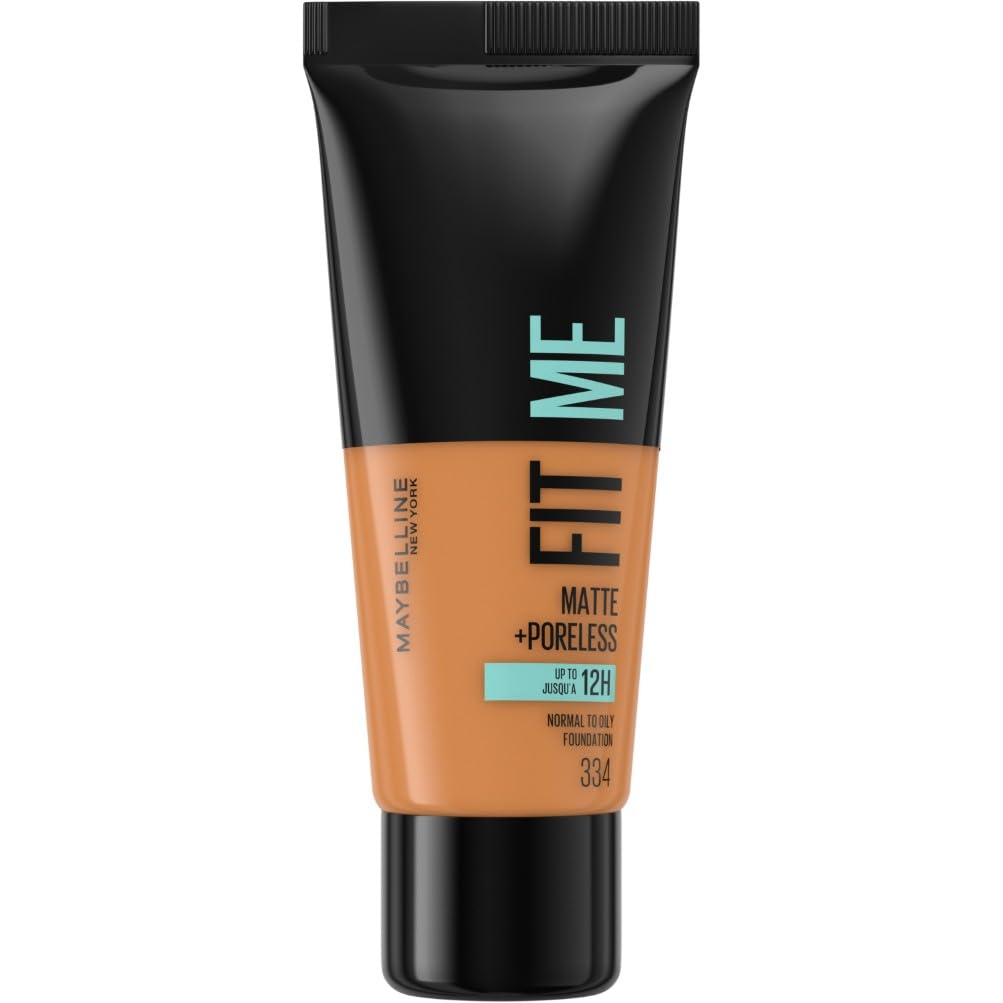 Maybelline Fit Me! Foundation 30ml | Warm Tan 334 | Matte + Poreless | NEW