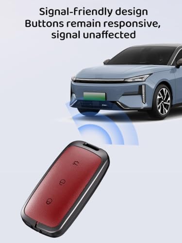 Coque de clé Geely EX5 : protégez votre boîtier rayé avec cet étui rouge