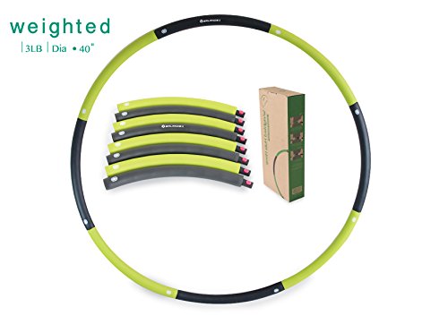 Balance 1 Weighted Slim & Exercise Hoop 3 lb (Dia.40 inch) Large, 8-Segmented, Green