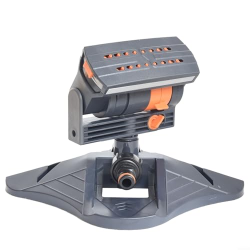 Aspersor oscilador turbo, aspersor oscilante rectangular compacto, aspersor oscilante ajustable, aspersor de césped ajustable para riego preciso con 16 agujeros para una distribución uniforme (A)