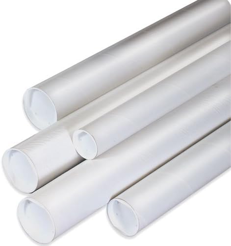 Mailing Tubes with Caps, 3" x 20" White [24 per case]