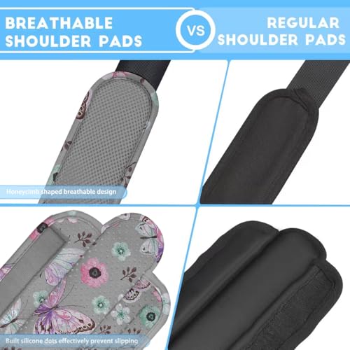 Image of ZINZ 2-Pack Universal Shoulder Pad with Ultra thick Cushion for Bag Luggage Bag Crossbody, Plus Long & Anti-Slip & Breathable,Butterfly-2pack