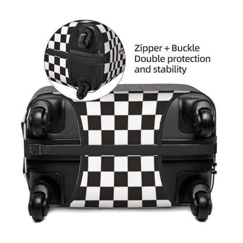 VOSERY Travel Luggage Cover - Black and White Checkerboard Washable Suitcase Covers Protector Fits 18-32 Inch Luggage2