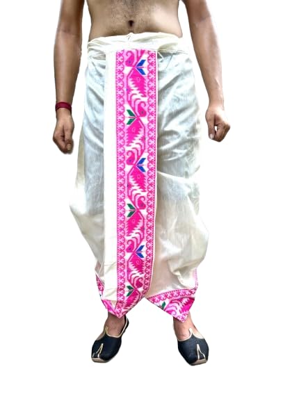 Men's Ethnic Jamdani Border Ready To wear Embellished Dhoti-picture-34