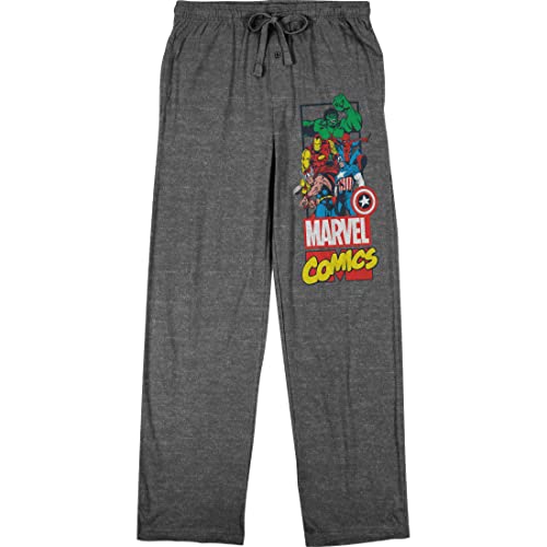 Marvel Universe Avengers Group Art Men's Graphite Heather Sleep Pajama Pants