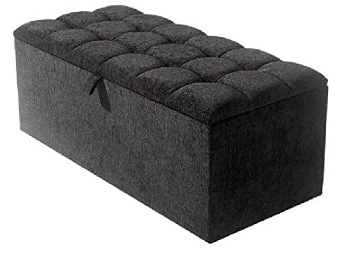 luxisleepltd Plush velvet,Deep Button Tufted Storage Bench, Ottoman Footstool for Living Room, Bedroom or Hallway, Handcrafted (Cream, Large)