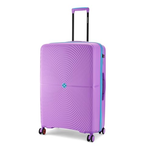 Image of Nasher Miles Bali Hard-Sided Polypropylene Check-in Luggage 28 inch | 75cm | 8 Wheels Large Trolley Bag for Travel | Suitcase (Purple)