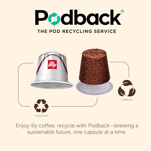 illy Coffee - Lungo Intenso Espresso Coffee Pods - Dark Roast - 100% Arabica Coffee Beans - Nespresso Compatible illy Coffee Capsules - Pack of 10